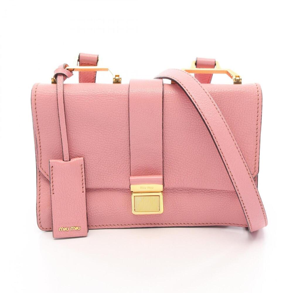 Miu Miu Miu Madras Shoulder Bag/Handbag, Leather, Women's, Pink